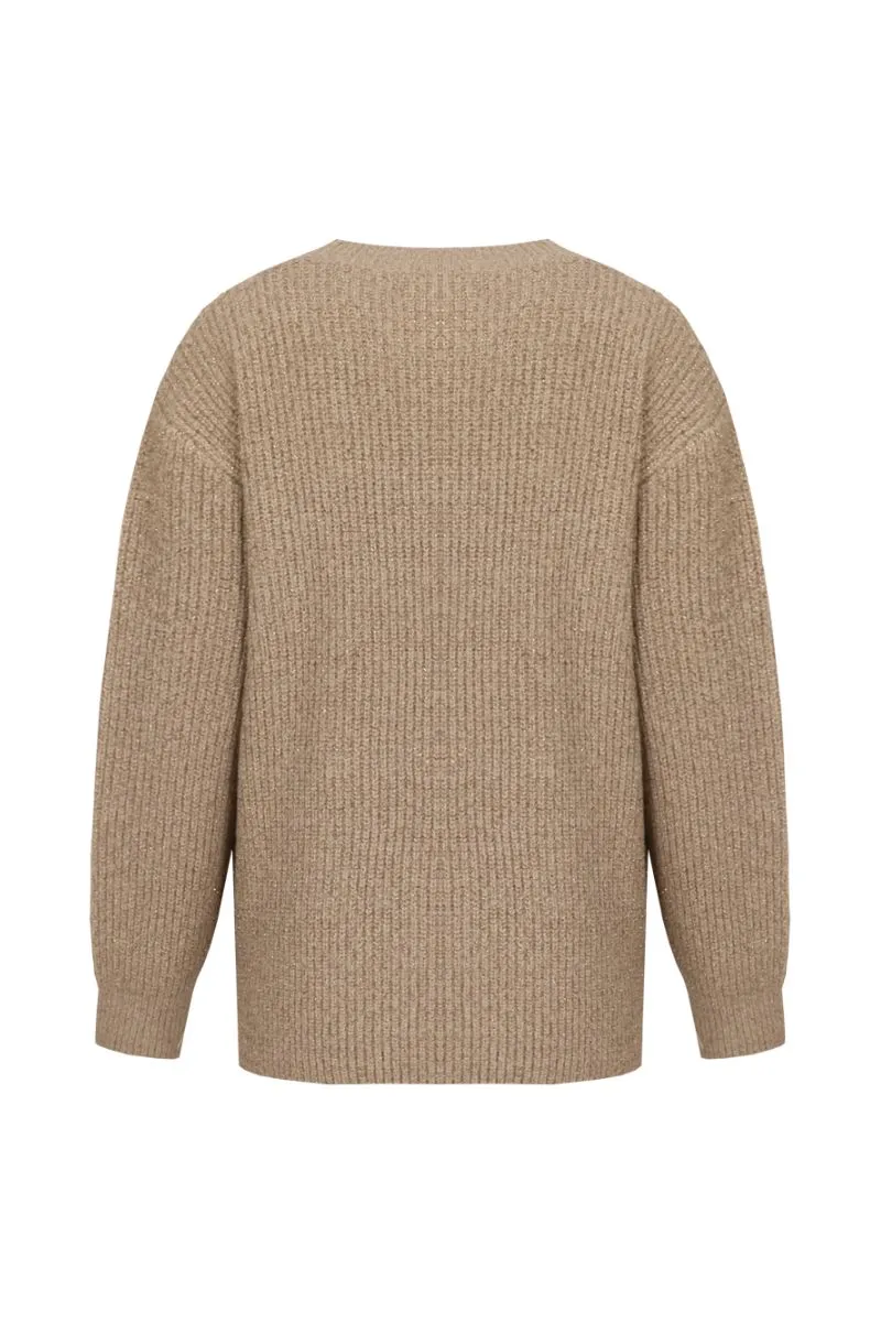 CS The Label Wilda Knit Pullover Light Camel, gebreide pullover